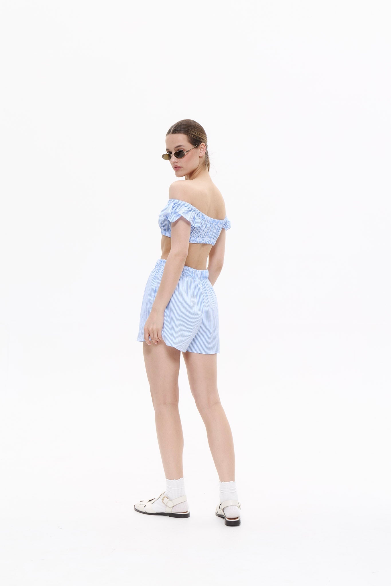BOYFRIEND shorts in BABY BLUE DLNSK