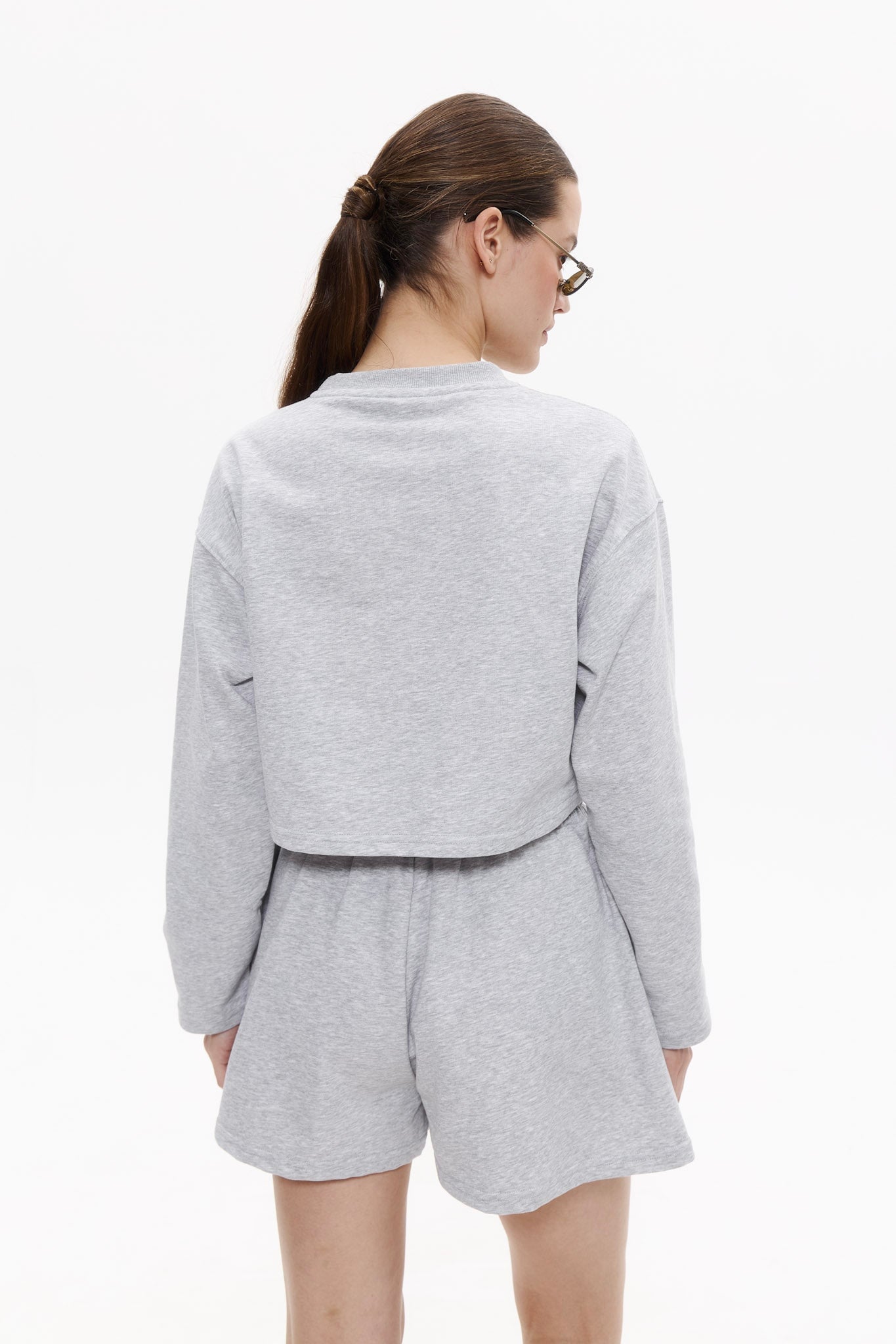 SUMMER cropped longsleeve in CRASH GREY Cropped hoodie DLNSK