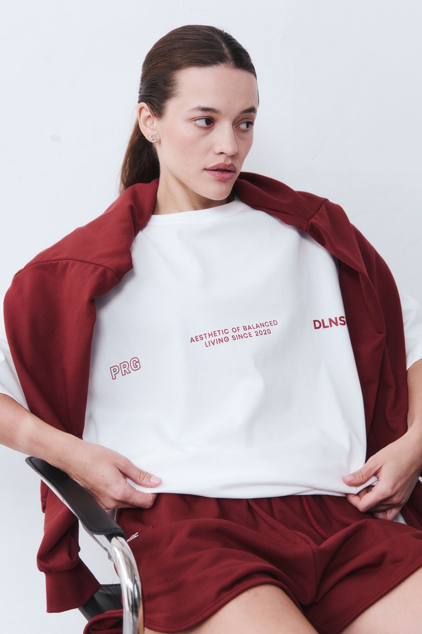 "Aesthetic of Balanced Living" t-shirt in PURE WHITE T-shirt DLNSK 
