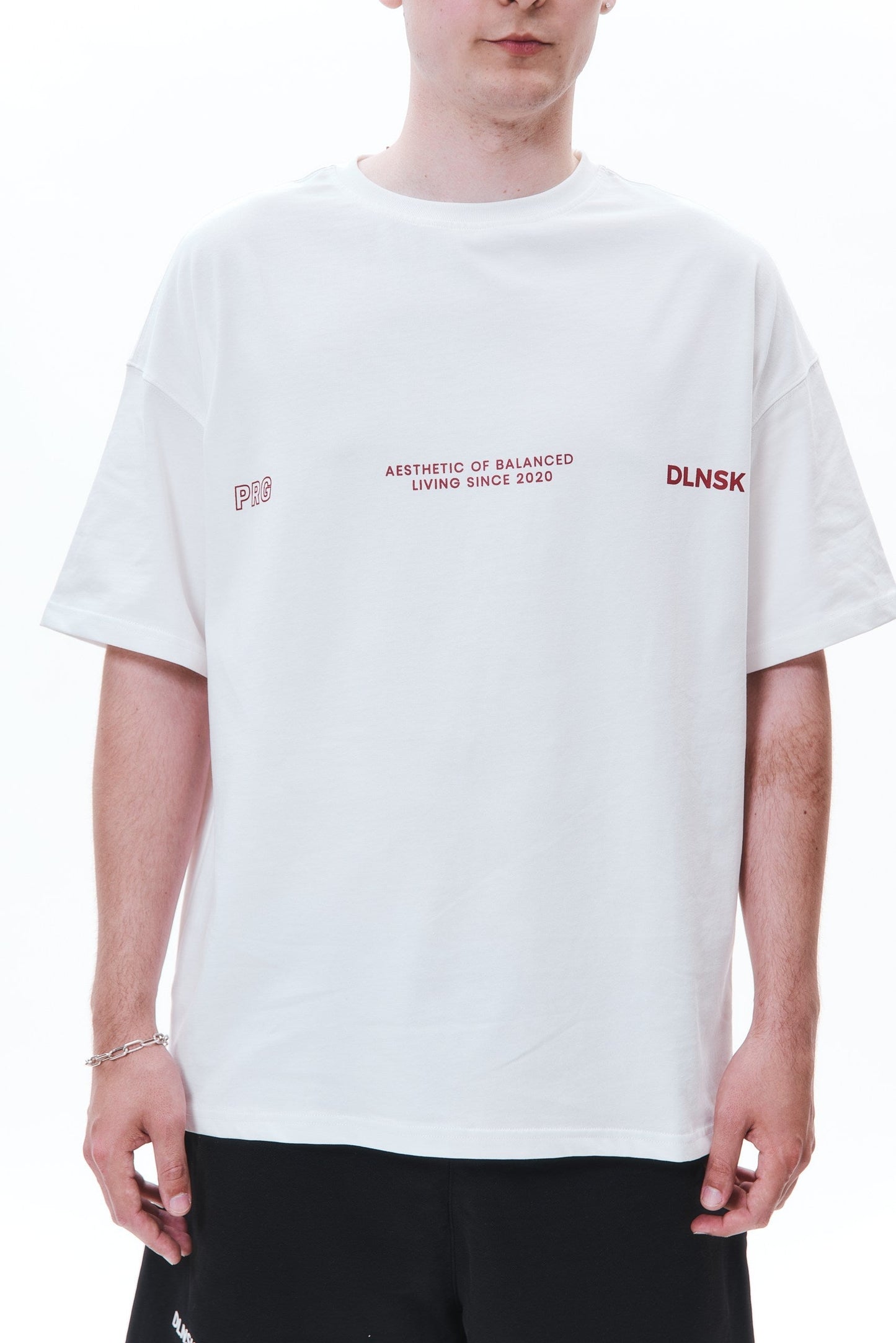 "Aesthetic of Balanced Living" t-shirt in PURE WHITE T-shirt DLNSK 