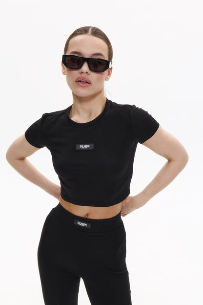 ALL EYES crop top in BLACK Top DLNSK 