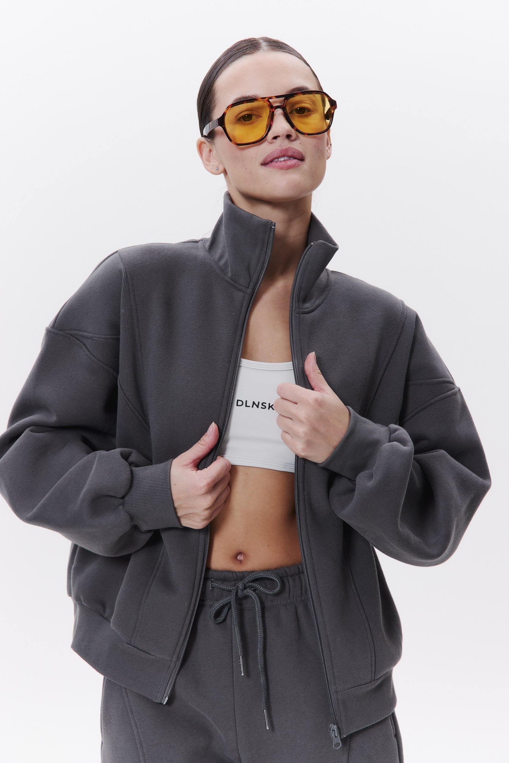 AURA hoodie in GREY GREY Cropped hoodie DLNSK 