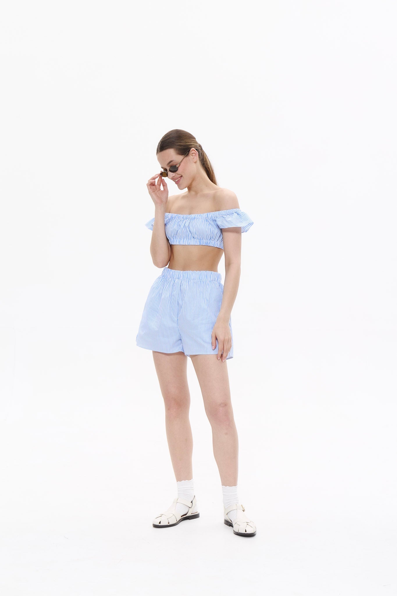 BOYFRIEND shorts in BABY BLUE DLNSK 