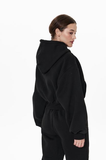 CROPPED HOODIE SET in BLACK Cropped hoodie set DLNSK 