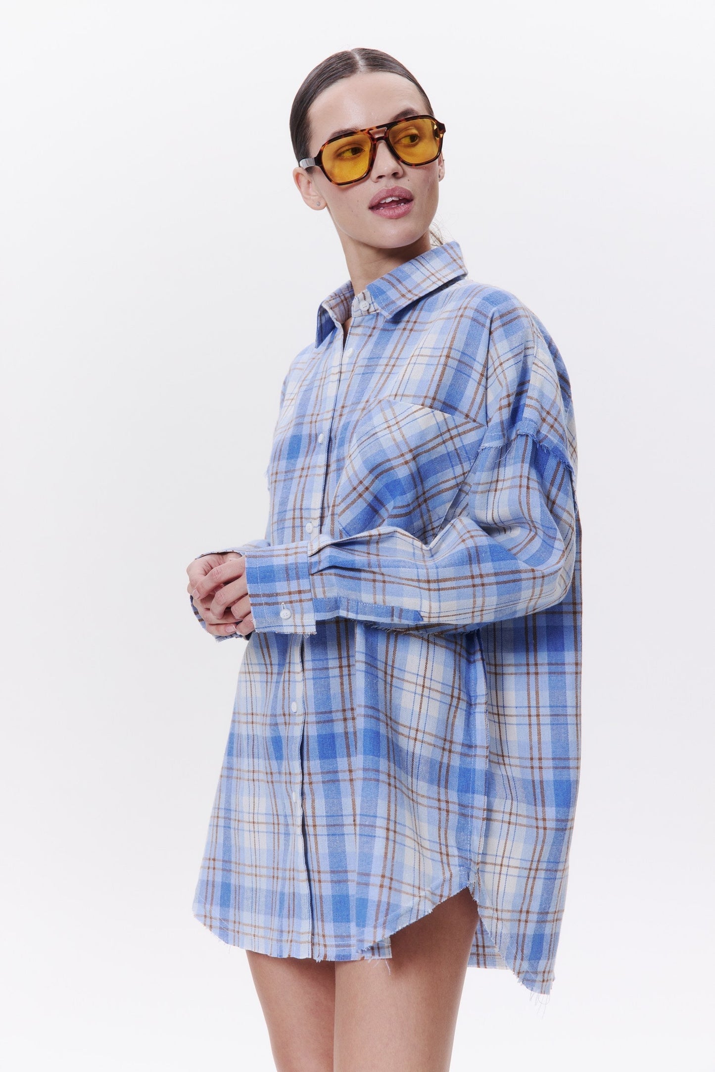 Flannel Shirt in BABY BLUE Shirt DLNSK 