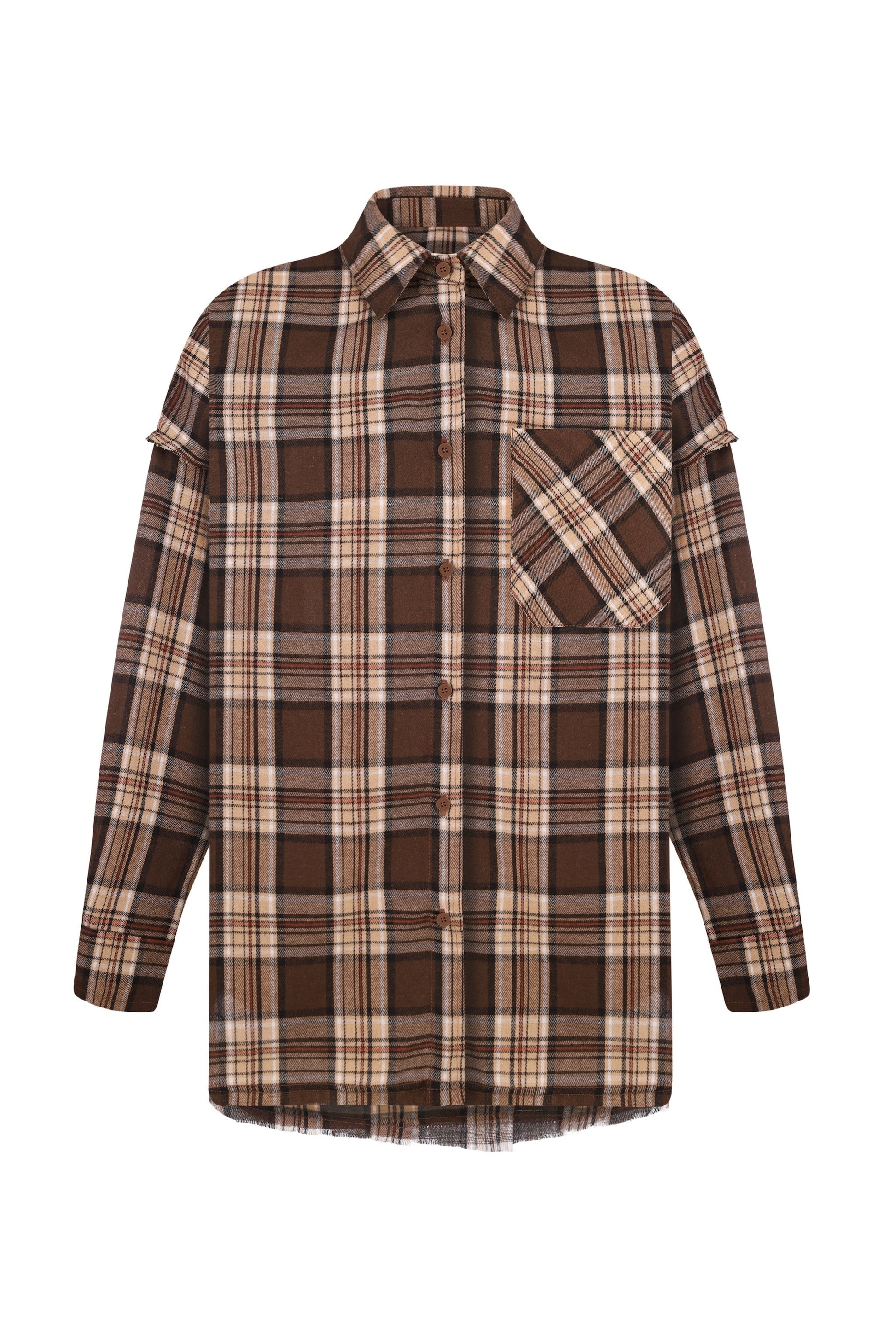 Flannel Shirt in BROWN Shirt DLNSK 