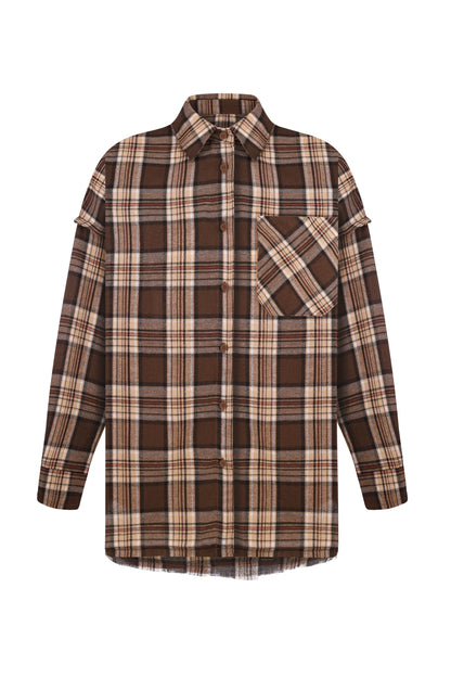 Flannel Shirt in BROWN Shirt DLNSK 