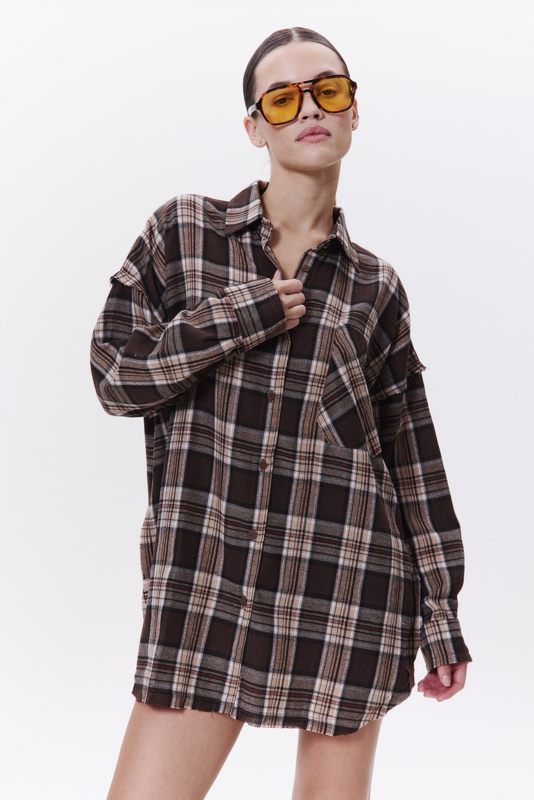 Flannel Shirt in CHOCO Shirt DLNSK 