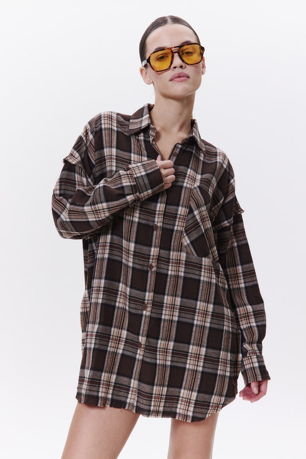 Flannel Shirt in CHOCO Shirt DLNSK 