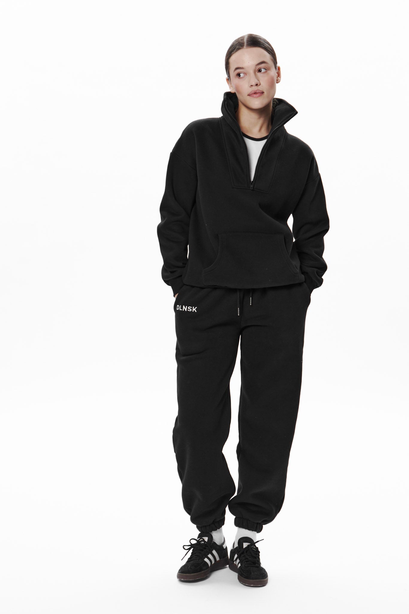 ICON crewneck with zip in BLACK Crewneck DLNSK 