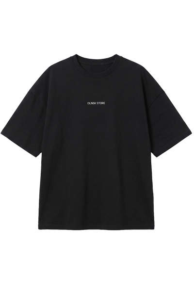 OVERSIZED PREMIUM T-SHIRT with chest logo in BLACK – DLNSK