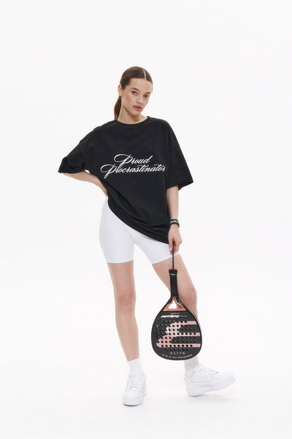 "PROUD PROCRASTINATOR" t-shirt in WASHED BLACK DLNSK 