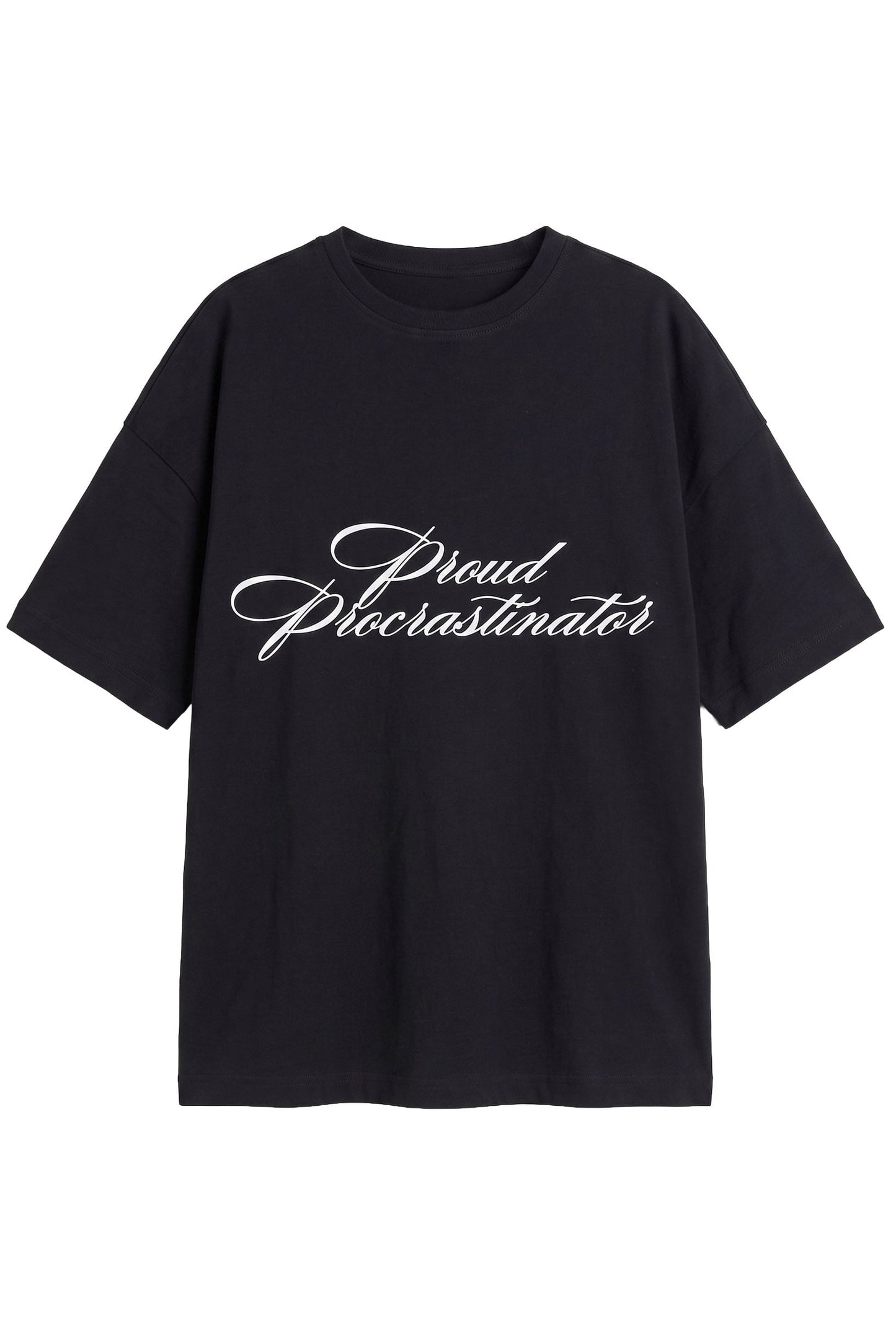 "PROUD PROCRASTINATOR" t-shirt in WASHED BLACK T-shirt DLNSK 