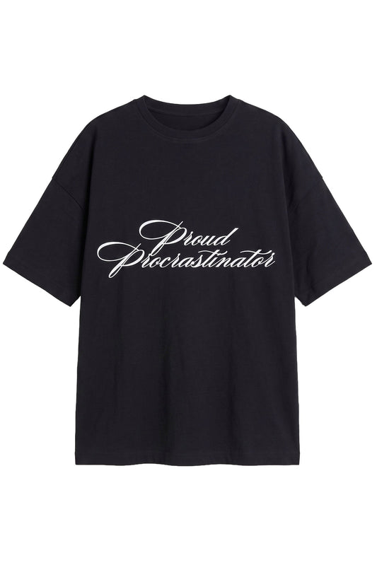 "PROUD PROCRASTINATOR" t-shirt in WASHED BLACK T-shirt DLNSK 