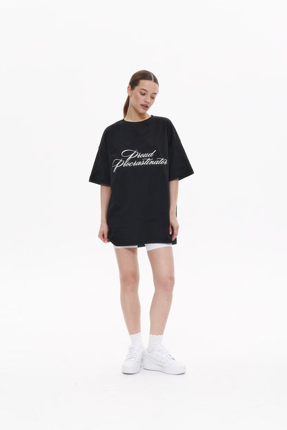 "PROUD PROCRASTINATOR" t-shirt in WASHED BLACK T-shirt DLNSK 