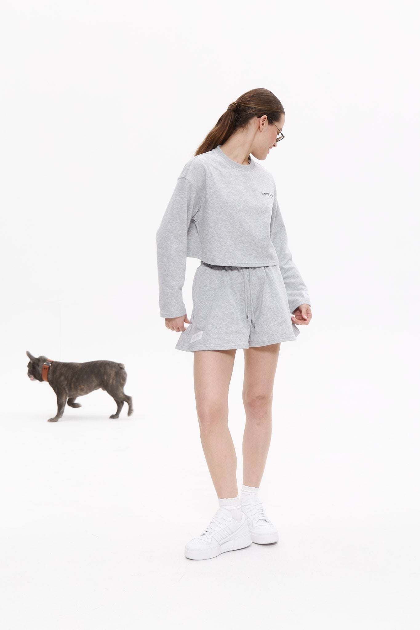 SUMMER cropped longsleeve in CRASH GREY Cropped hoodie DLNSK 