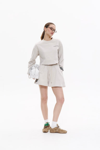 SUMMER cropped longsleeve in FOG Cropped hoodie DLNSK 