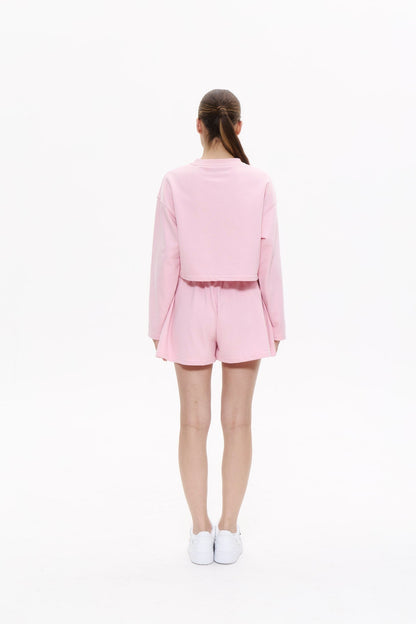 SUMMER cropped longsleeve in MARSHMALLOW PINK Cropped hoodie DLNSK 