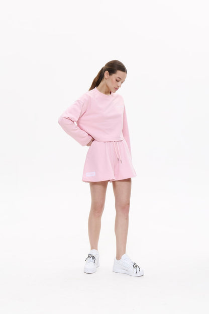 SUMMER cropped longsleeve in MARSHMALLOW PINK Cropped hoodie DLNSK 
