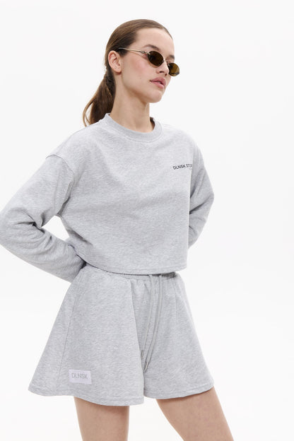 SUMMER women shorts in CRASH GREY Cropped hoodie DLNSK 