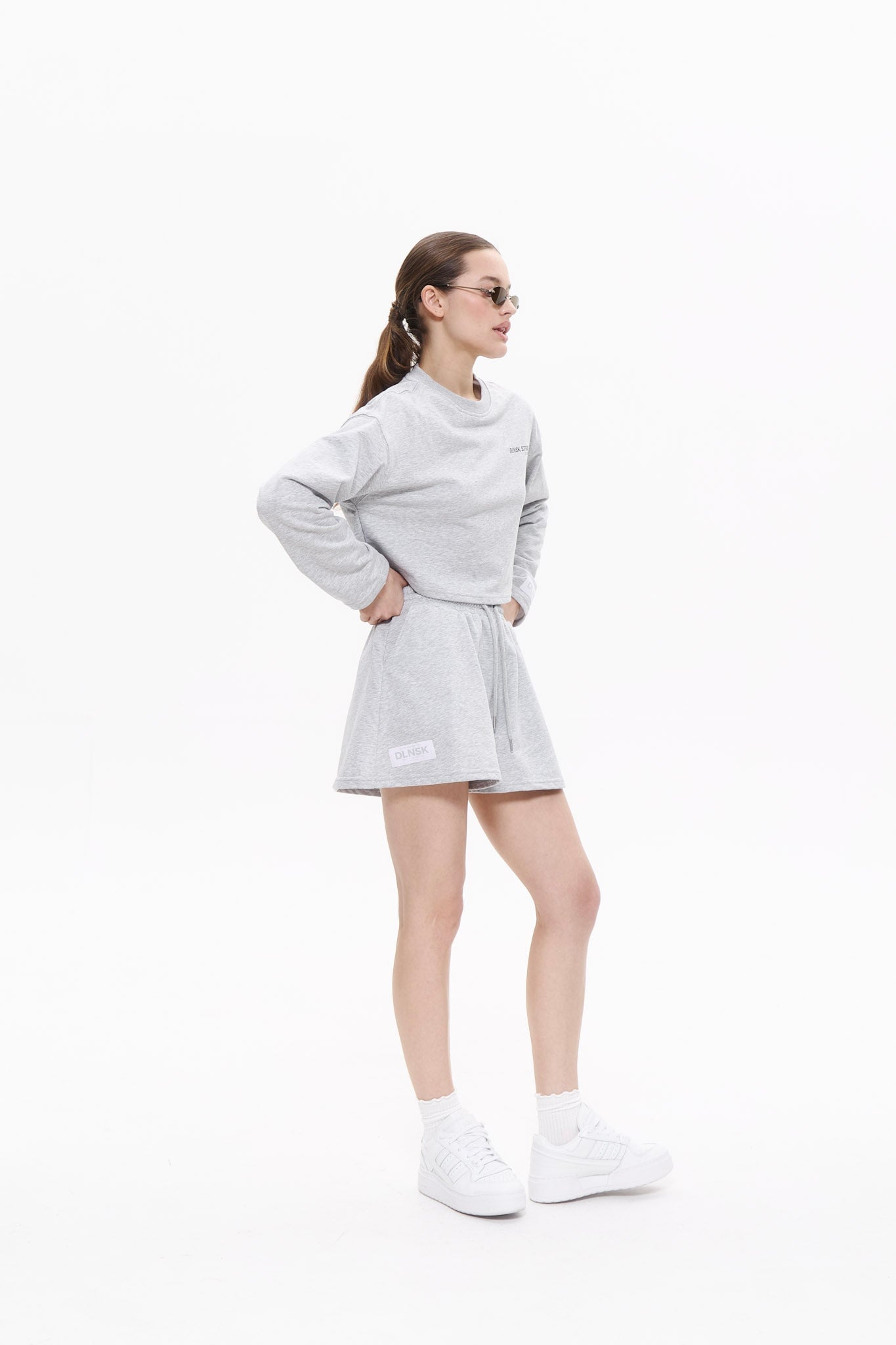 SUMMER women shorts in CRASH GREY Cropped hoodie DLNSK 