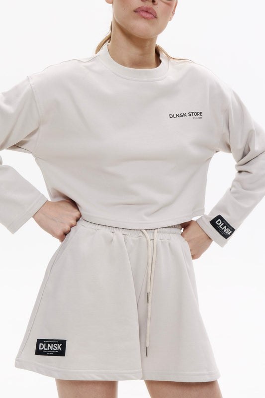 SUMMER women shorts in FOG Cropped hoodie DLNSK 