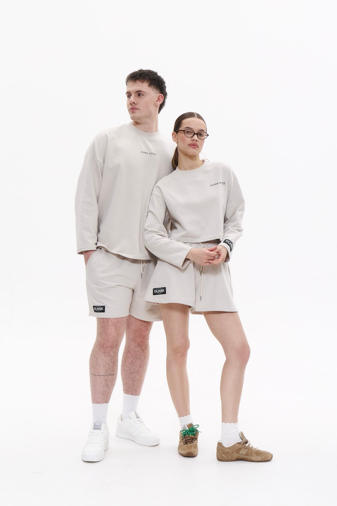 SUMMER women shorts in FOG Cropped hoodie DLNSK 