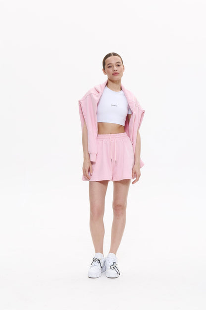 SUMMER women shorts in MARSHMALLOW PINK Cropped hoodie DLNSK 