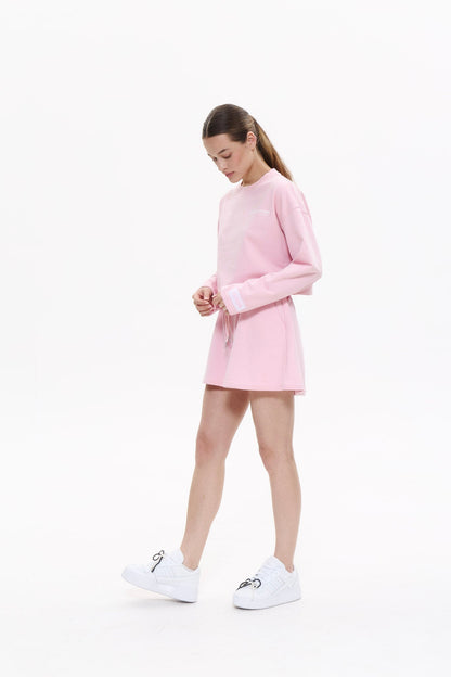 SUMMER women shorts in MARSHMALLOW PINK Cropped hoodie DLNSK 