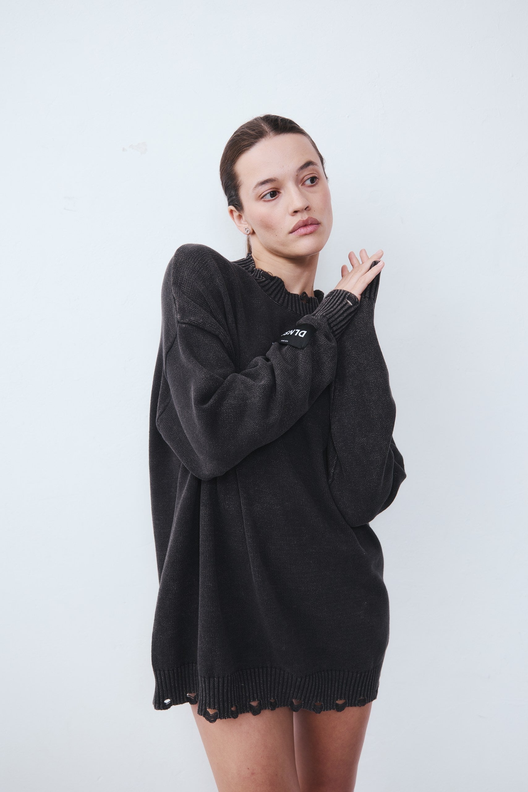 SWEATER HOLY in WASHED BLACK Sweater DLNSK 
