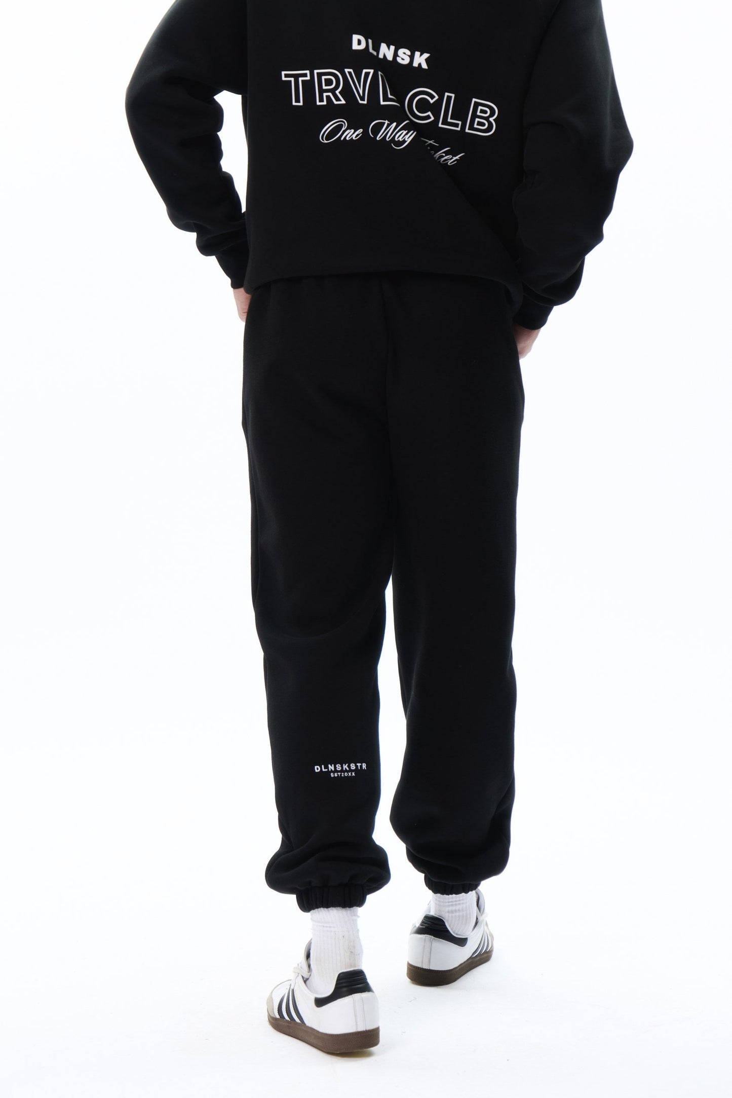 TRVL CLB base hoodie in BLACK DLNSK 