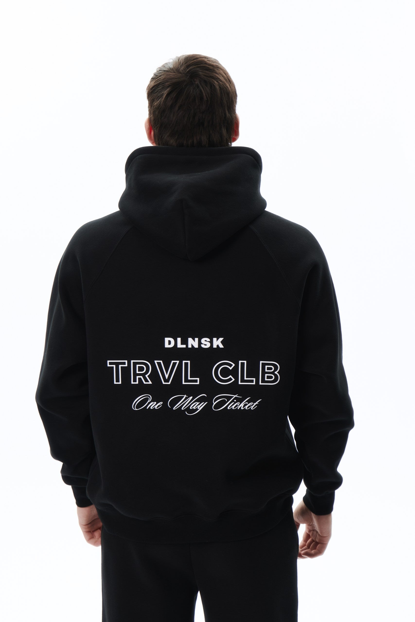 TRVL CLB base hoodie in BLACK Hoodie DLNSK 