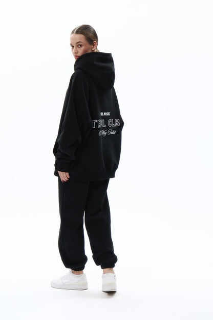 TRVL CLB base hoodie in BLACK Hoodie DLNSK 