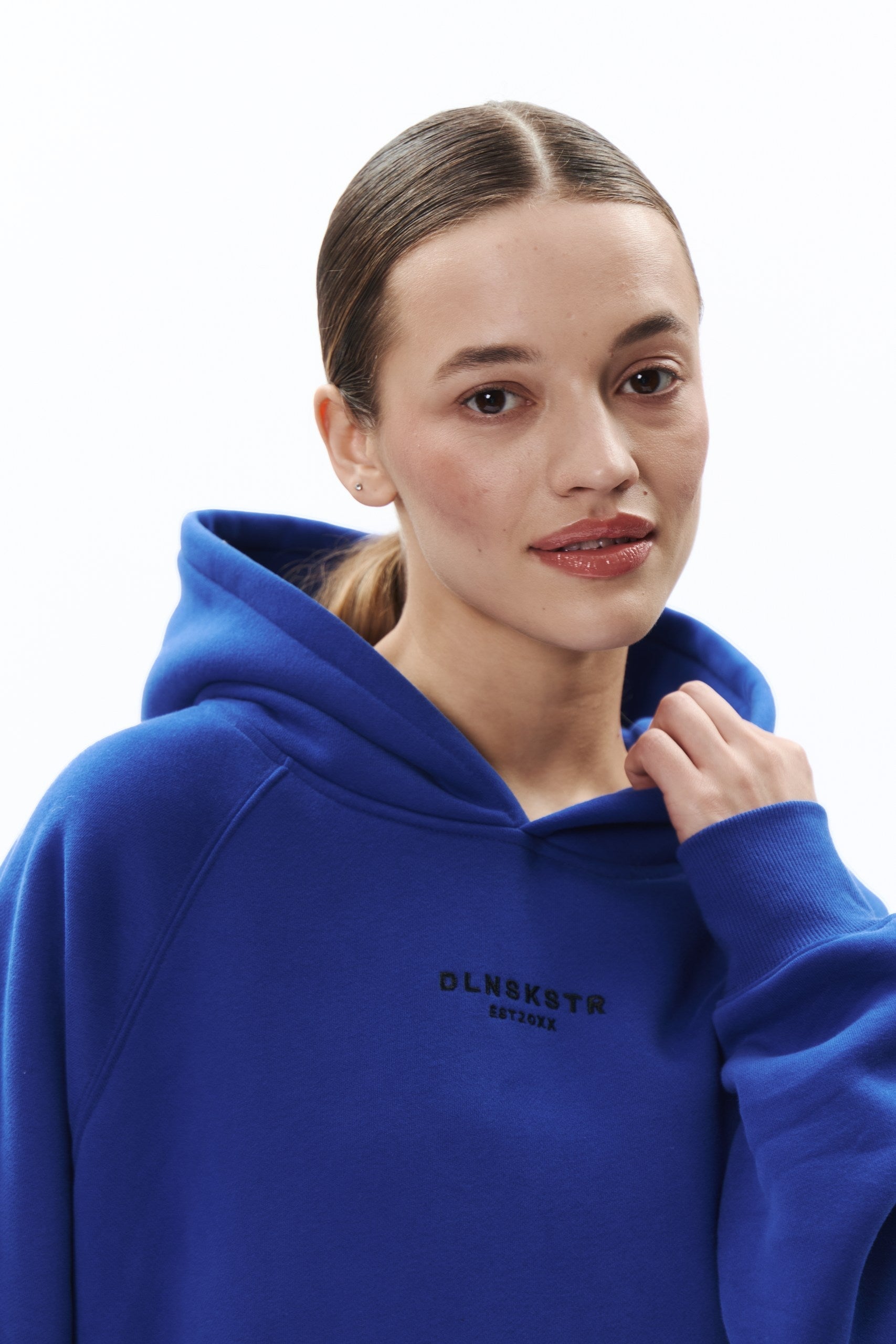 TRVL CLB base hoodie in ELECTRIC BLUE Hoodie DLNSK 