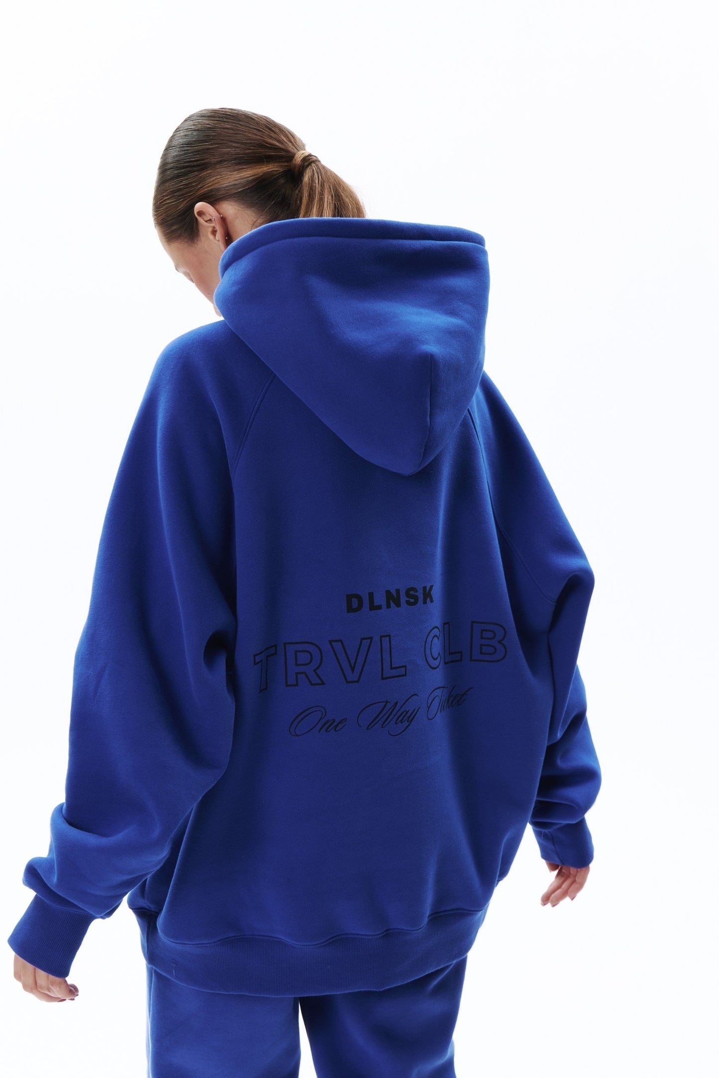 TRVL CLB base hoodie in ELECTRIC BLUE Hoodie DLNSK 