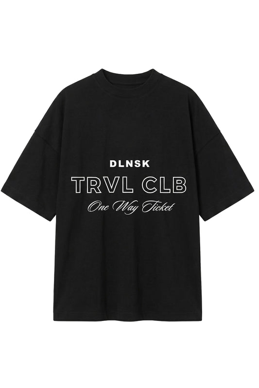 TRVL CLUB t-shirt in BLACK T-shirt DLNSK 