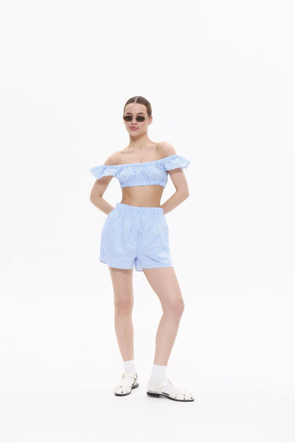 VACATION top in BABY BLUE DLNSK 
