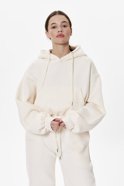 CROPPED HOODIE in COCONUT MILK Cropped hoodie DLNSK 