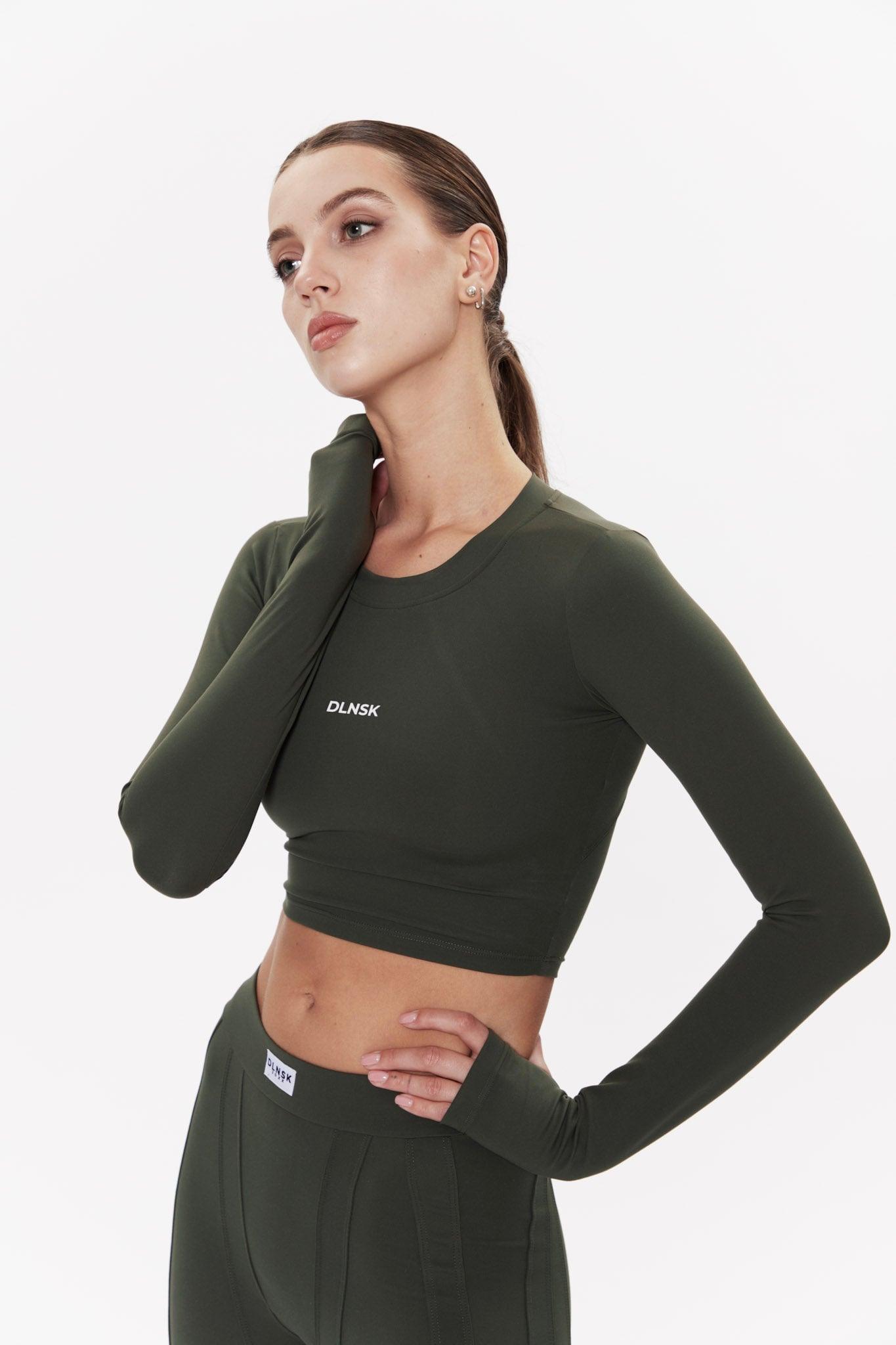 SHAPING crop top IN KHAKI DLNSK