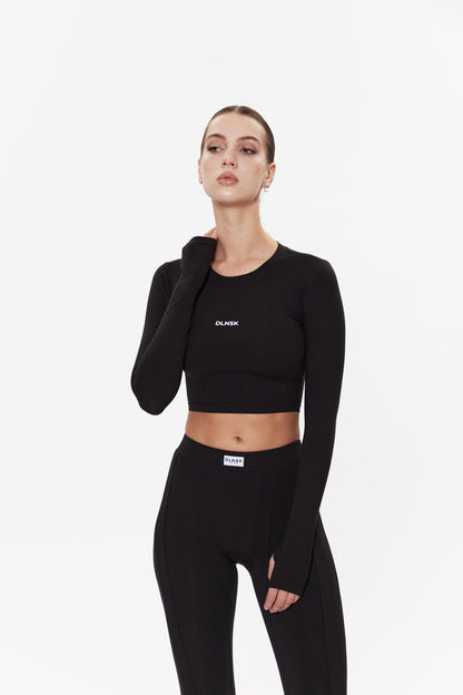 SHAPING CROP TOP with long sleeve (ALL COLORS) DLNSK